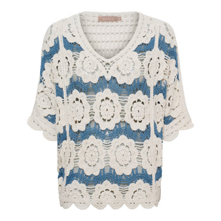 SASSIE Strik Bluse - Blue