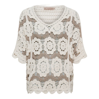SASSIE Strik Bluse - Fango