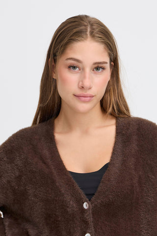 BRULA cardigan i chokoladebrun