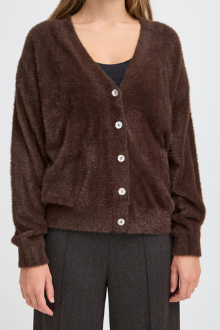BRULA cardigan i chokoladebrun