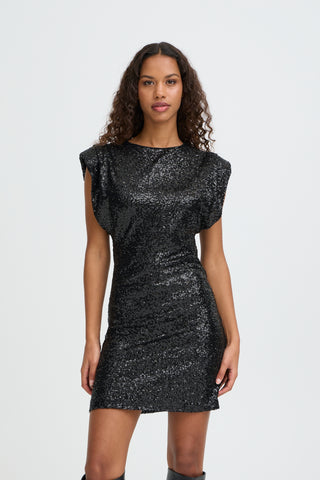 FAUCA SORT pailletkjole