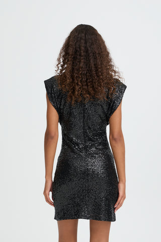 FAUCA SORT pailletkjole