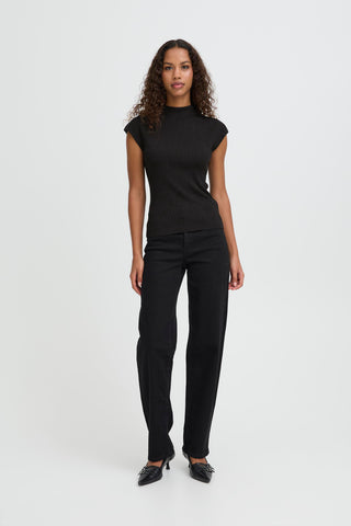 Sort CODY top med glimmer