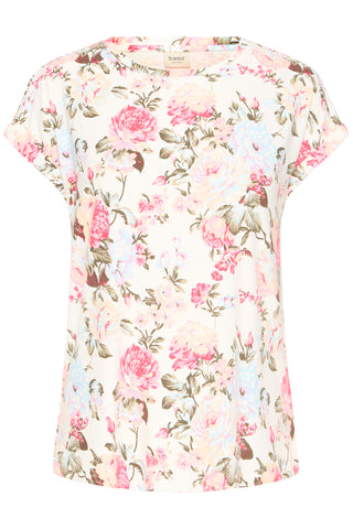 SEEN Tee - hvid med blomster