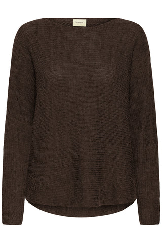 ERETTA strikbluse chokolade