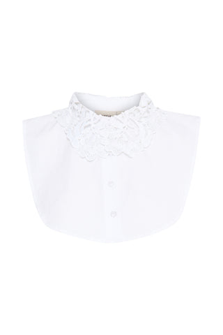 Hvid FABILINA skjortekrave med blonder