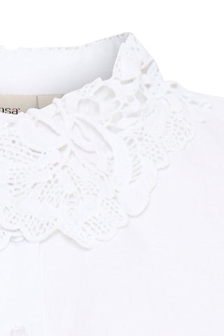 Hvid FABILINA skjortekrave med blonder