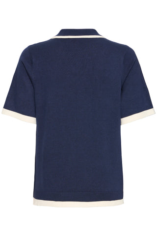 CONTRAST Pullover Navy