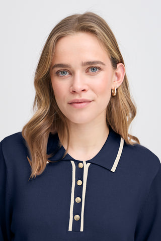 CONTRAST Pullover Navy