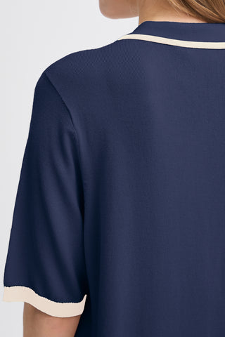 CONTRAST Pullover Navy