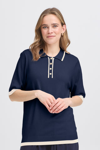 CONTRAST Pullover Navy