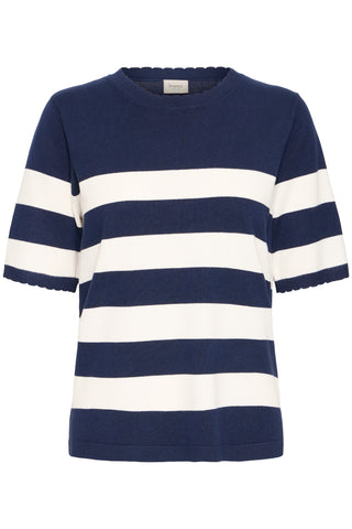 CONTRAST bluse med navy strib