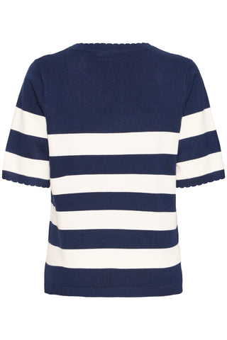 CONTRAST bluse med navy strib