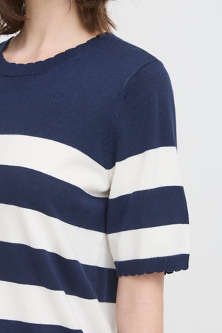CONTRAST bluse med navy strib