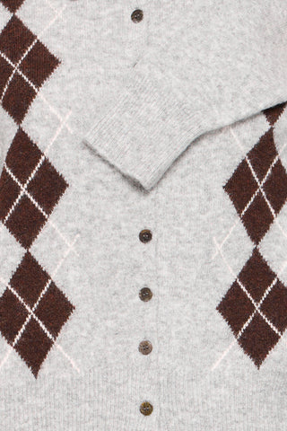 Grå NOEMA cardigan med harlekin-tern