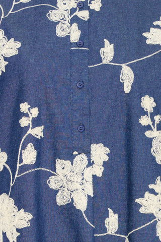 DARANA kjole med broderede blomster