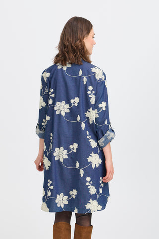 DARANA kjole med broderede blomster