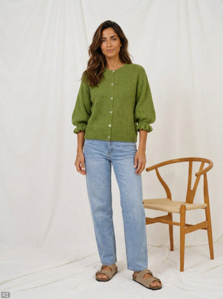 JULIANA KNIT Cardigan - Grass