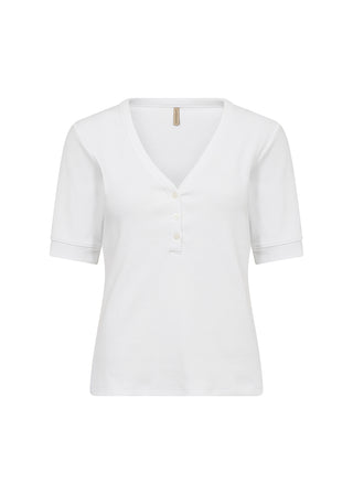 MIGNON hvid T-shirt med knapper