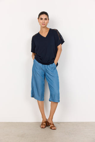 BANU Shirt med kort ærme i Navy