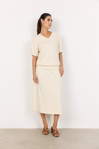 BANU Shirt med kort ærme i Creme