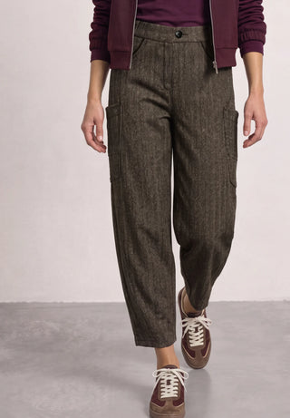 KARLIE BARREL HERRINGBONE - Black Coffee