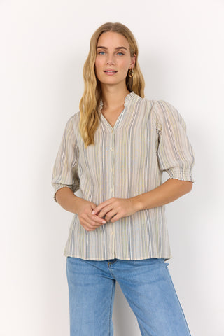 PATTI skjortebluse med fin strib