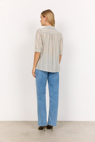 PATTI skjortebluse med fin strib
