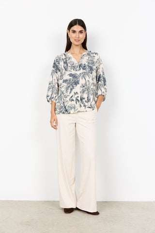 CARLI 2 skjortebluse med 3/4 ærme