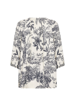 CARLI 2 skjortebluse med 3/4 ærme