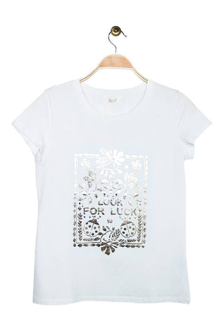 Bomulds T-shirt - Find Lykken - Hvid - Tusind Tanker
