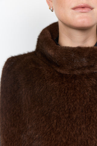 JOVINA 1 FAKE FUR VEST - Choko