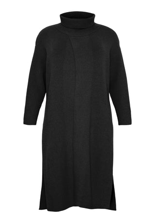 Lang cardigan-poncho i sort