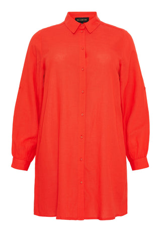 Lang VISKOSE SKJORTE - Tomato Red