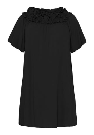 KJOLE MED FLÆSEKANT - Black