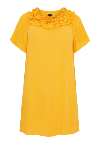 KJOLE MED FLÆSEKANT - Yellow
