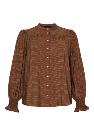 Feminin SKJORTE med prikker - Brown