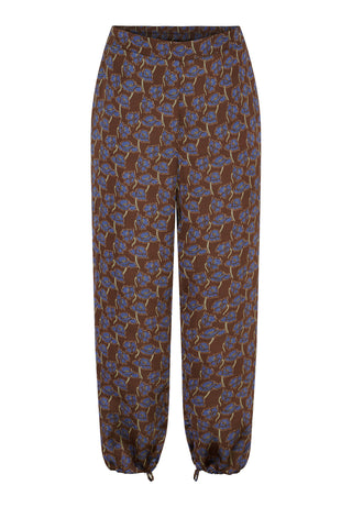 BUKSER MED VIDDE - Stone Brown Flowers