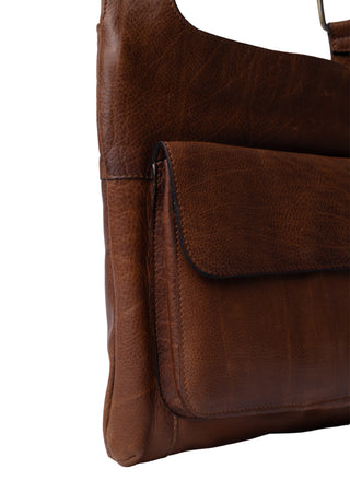 SARA SMALL skindtaske - Walnut