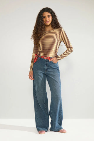 NUSINE STRIPED MESH - Sahara Sun