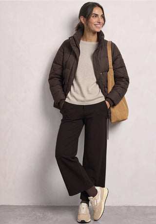 SHORT PADDED dynejakke - Auburn Brown