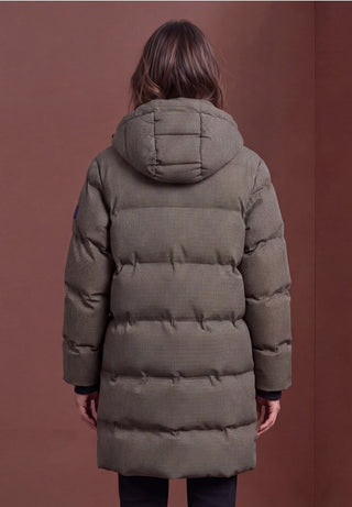 LONG PADDED dynejakke - Auburn Brown