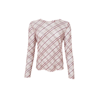 KAMMA Mesh Bluse - Beige Tartan
