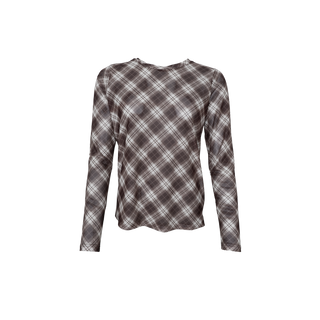 KAMMA Mesh Bluse - Brown Tartan
