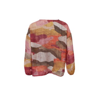 ZELLA SHEER Bluse - Burnt Wine