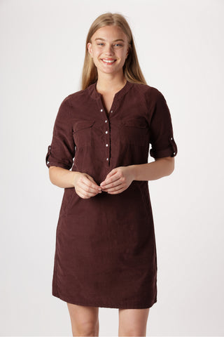 ELLA DRESS i brun babyfløjl