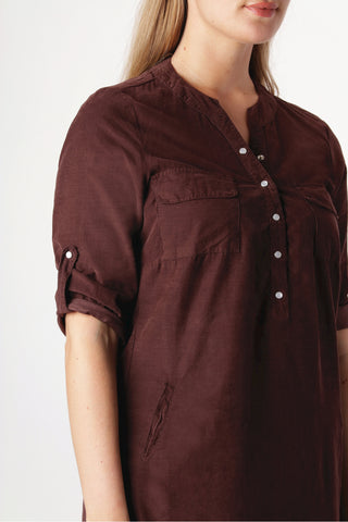 ELLA DRESS i brun babyfløjl