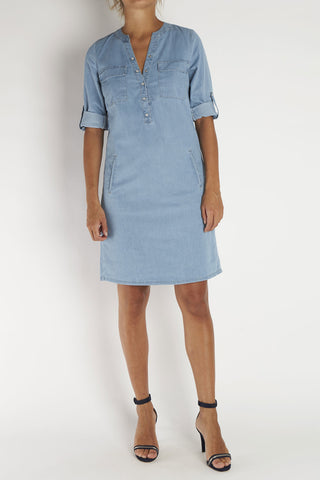 ELLA DRESS i Light Denim