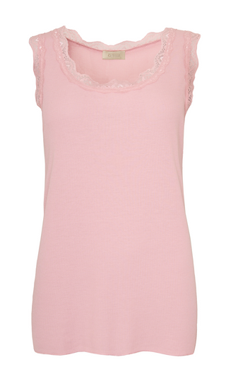 Rosa ISSA top med blondekant