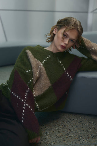 LAI KNIT sweater - Avocado Green Mix